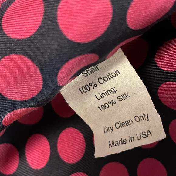 Stunning red check  coat with polka dot silk lining - Picture 7 of 7